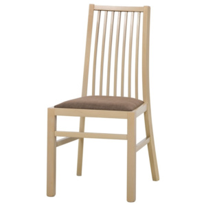 Jídelní židle s čalouněným sedákem v hnědé barvě s konstrukcí dub sonoma KN1168