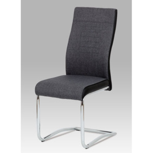 Autronic Jídelní židle šedá látka + černá koženka / chrom DCL-428 GREY2