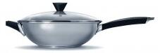 Ken Hom Excellence nerezový wok s nepřilnavým povrchem, průměr 32 cm + skleněná poklice KH432022