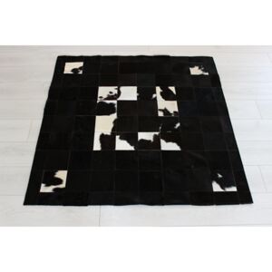 Kožený koberec Skejby černobílý mini S