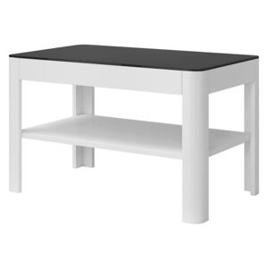 Konferenční stolek Togo TG99, Barva: bílá / černé sklo + bílé sklo