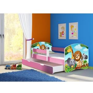 Dětská postel ACMA II Růžová 180x80 + matrace zdarma