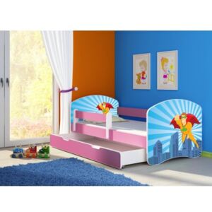 Dětská postel ACMA II Růžová 140x70 + matrace zdarma