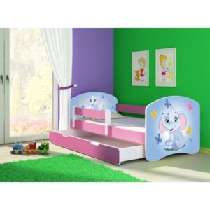 Dětská postel ACMA II Růžová 180x80 + matrace zdarma
