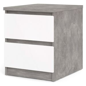 FALCO Noční stolek Simplicity 230 beton/bílý lesk 6917