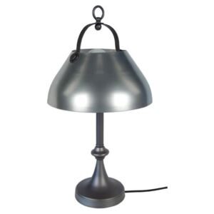 Cdiscount kovová stolní lampa v retro stylu, atracitová/ střírná