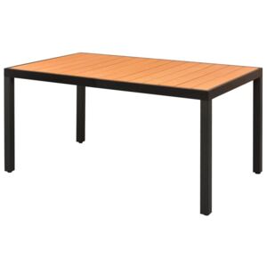 Zahradní jídelní stůl WPC deska - hnědý hliník | 150x90x74 cm