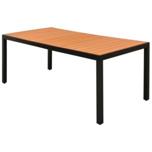 Zahradní jídelní stůl WPC deska - hnědý hliník | 185x90x74cm