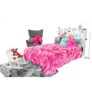 Plyšový přehoz na postel Vesardi růžový