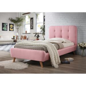 Signal Čalouněná postel TIFFANY 90x200 cm, růžová Matrace: bez matrace
