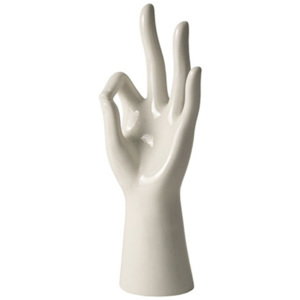 Autronic Porcelánová ruka na prstýnky - bílá
