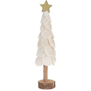 Vánoční dekorace Felt tree 27 cm, bílá