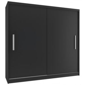 Luxusní šatní skříň s posuvnými dveřmi šířka 200 cm černý korpus 305