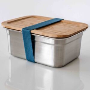 Nerezový box na jídlo GREENEO s těsněním | 1500 ml | Modrý pásek