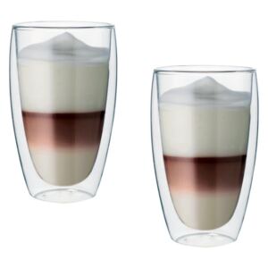 Dvoustěnný skleněný šálek na latte 380 ml 2ks - Pavina