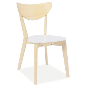 Židle CUTE CD-19, 76x43x40, bílá/dub bělený