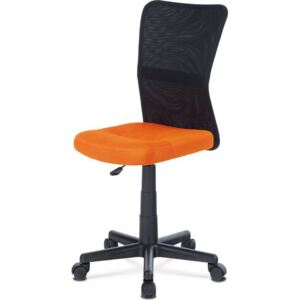 Kancelářská židle, oranžová mesh, plastový kříž, síťovina černá KA-2325 ORA Art