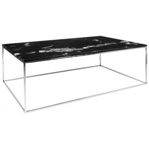 Konferenční stolek Amaro, chromovaná podnož, černý mramor