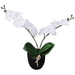 Umělá rostlina orchidej s květináčem 30 cm bílá