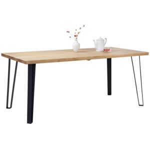 JÍDELNÍ STŮL, dub, černá, barvy dubu, 180/90/76 cm Carryhome - Dřevěné stoly