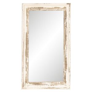 Nástěnné zrcadlo v bílém rámu s patinou - 42*3*73 cm