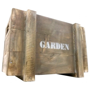 Zahradní Vintage Bedýnka s nápisem Garden - střední, k161