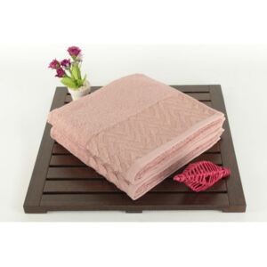 Sada 2 pudrově růžových ručníků Kalp Dusty Rose, 50 x 90 cm
