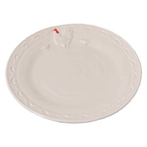 Bílý keramický talíř Antic Line Hen, Ø 21 cm