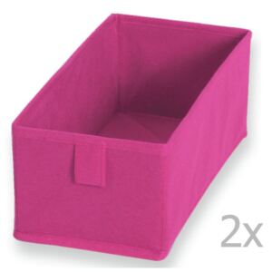 Sada 2 růžových textilních boxů JOCCA, 28 x 13 cm