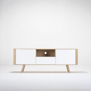 Televizní stolek z dubového dřeva Gazzda Ena Two, 160 x 42 x 60 cm