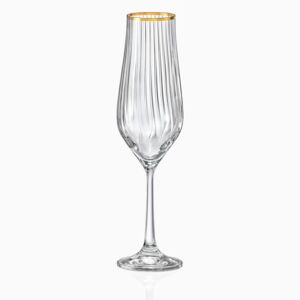 Sada 6 sklenic na šampaňské Crystalex Golden Celebration, 170 ml