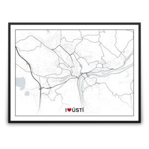 Obraz mapa Ústí nad Labem – silnice – mnoho variant i materiálů
