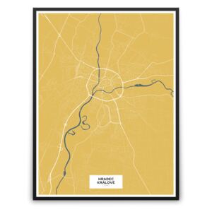 Obraz mapa Hradec Králové – silnice – mnoho variant i materiálů