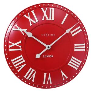 Nástěnné hodiny London Roman 35 cm červené - NEXTIME