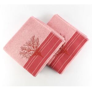 Sada 2 růžových ručníků Infinity, 50 x 90 cm