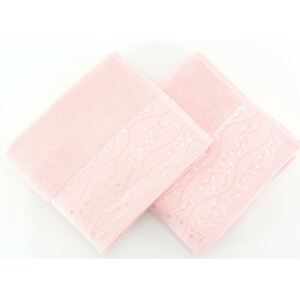 Sada 2 růžových ručníků z čisté bavlny Tomuruk, 50 x 90 cm