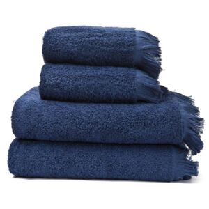 Set 2 modrých bavlněných ručníků a 2 osušek Casa Di Bassi Bath
