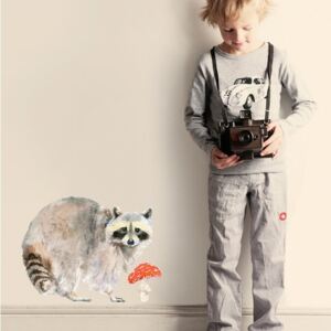 Znovu snímatelná samolepka Raccoon, 40 x 30 cm