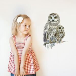 Znovu snímatelná samolepka Woodland Owls, 30x21 cm