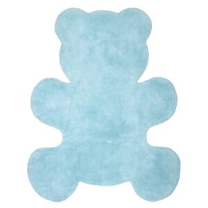 Dětský modrý ručně vyrobený koberec Nattiot Little Teddy, 80 x 100 cm