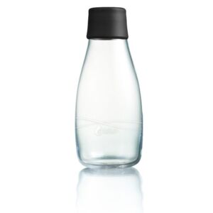 Černá skleněná lahev ReTap s doživotní zárukou, 300 ml