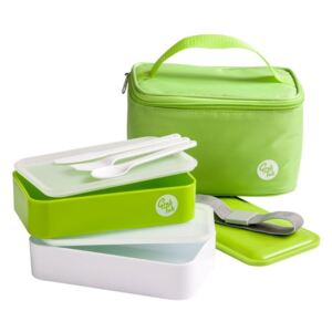 Set zeleného svačinového boxu a tašky Premier Housewares Grub Tub, 21 x 13 cm