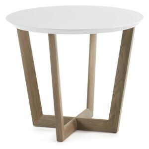 Odkládací stolek z dubového dřeva s bílou deskou La Forma Rondo, ⌀ 60 cm