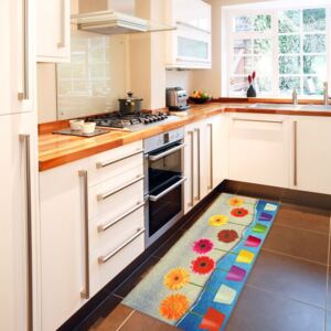 Vysoce odolný kuchyňský koberec Webtappeti Flower Power, 60 x 115 cm