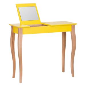 Žlutý toaletní stolek se zrcadlem Ragaba Dressing Table, délka 85 cm