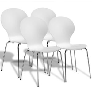 Jídelní židle 4 ks stohovatelné bílé