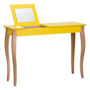 Žlutý toaletní stolek se zrcadlem Ragaba Dressing Table, délka 105 cm