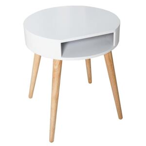 Noční stolek Disk 45 cm, bílá