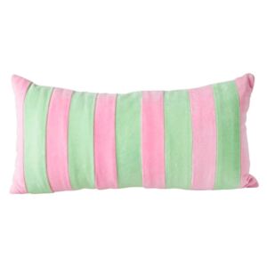 Sametový polštář s výplní Pink/Green 20x40 cm