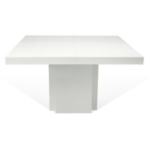 Lesklý bílý jídelní stůl TemaHome Dusk, 130 x 130 cm